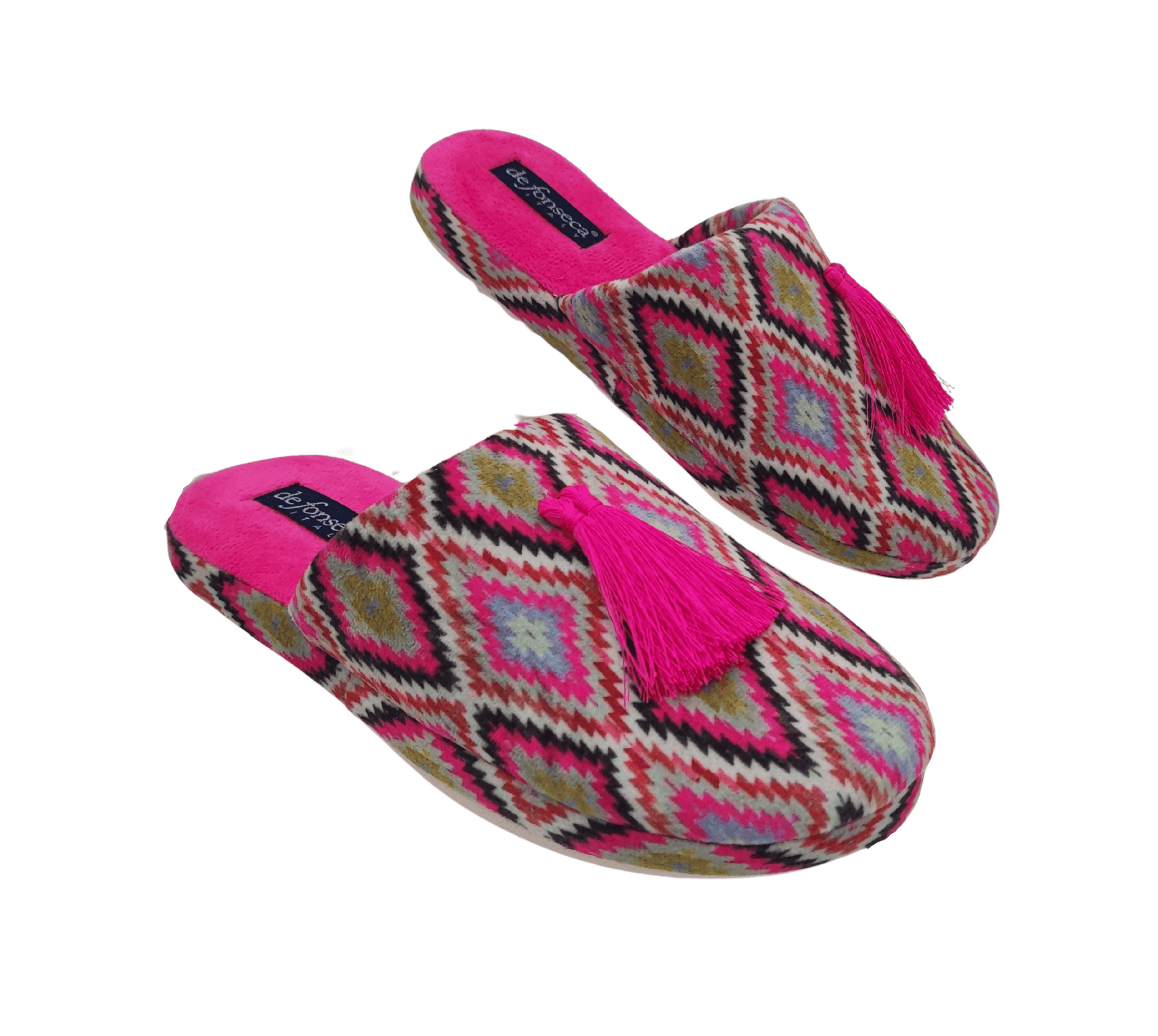de fonseca Sissy Ciabatte Artistiche da Donna, Pantofole in Cotone, Slippers Comode e Lavabili per Casa