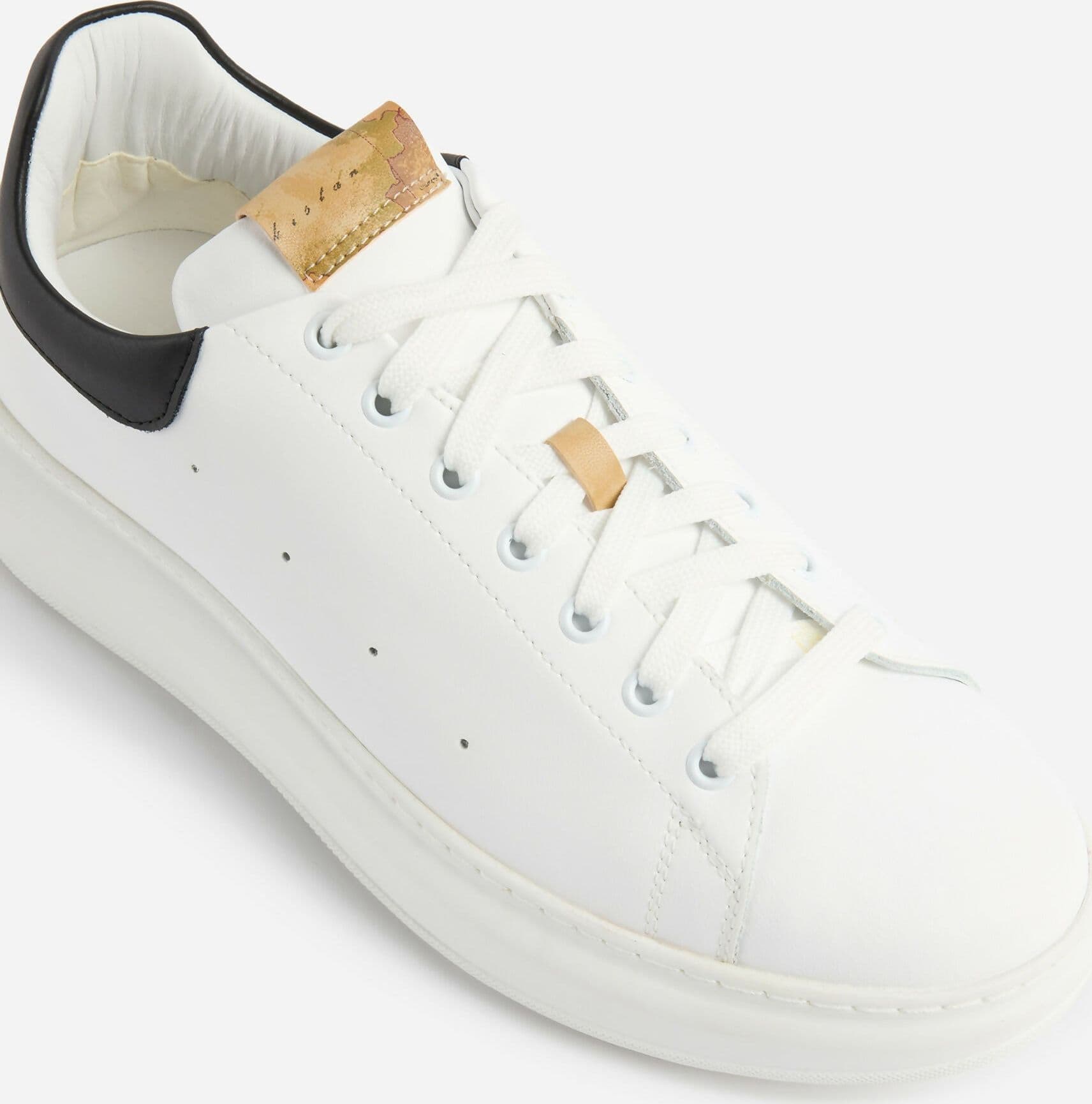 Alviero Martini Uomo Sneakers in pelle liscia con tallone a contrasto Bianche in Scarpe stringate basse Cantali Calzature - Randazzo, commercioVirtuoso.it