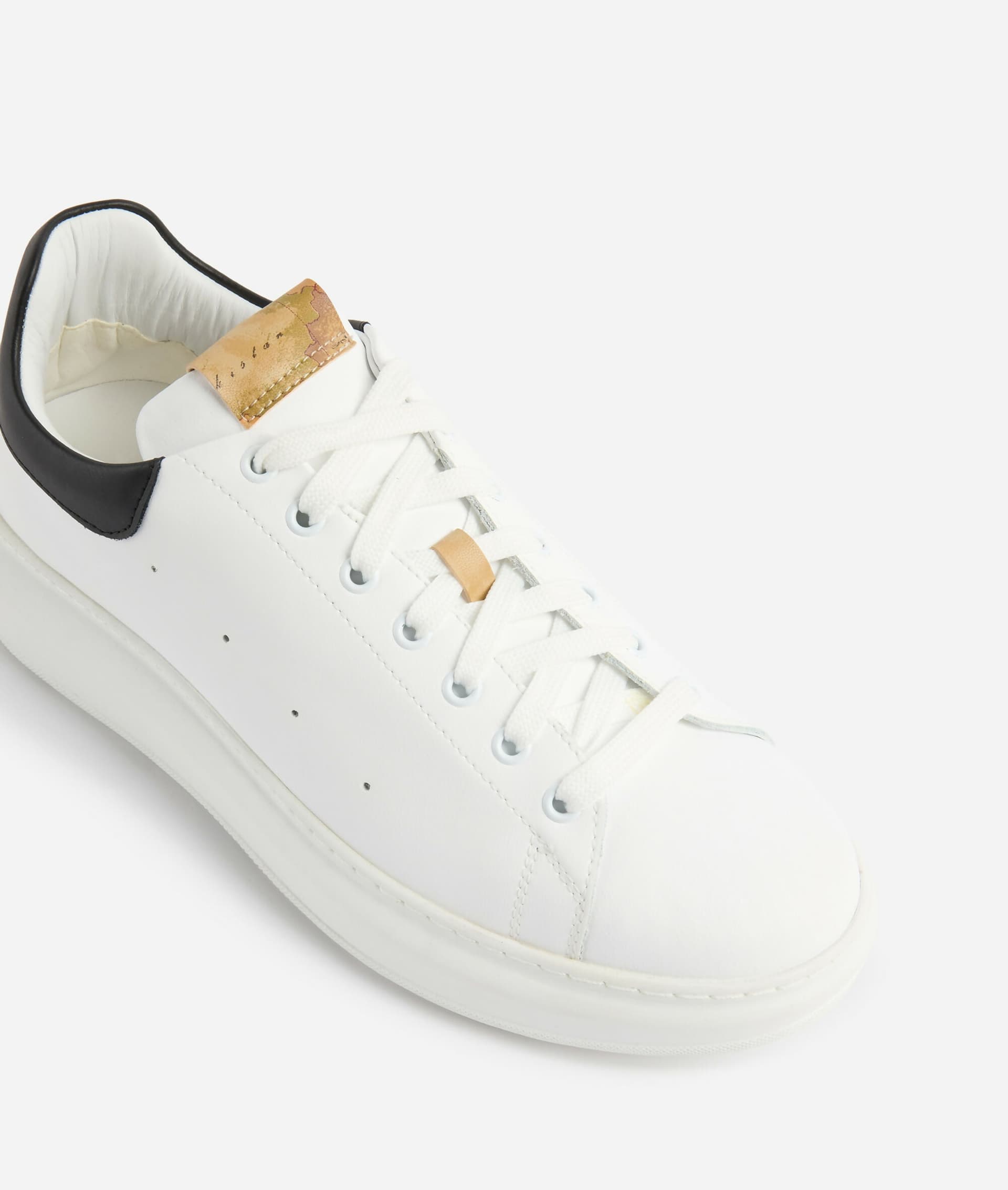 Alviero Martini Uomo Sneakers in pelle liscia con tallone a contrasto Bianche in Scarpe stringate basse Cantali Calzature - Randazzo, commercioVirtuoso.it