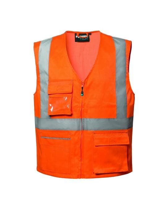 Gilet Ken Hi-Vis Arancio Gilet Multitasche da Lavoro Alta Visibilità da Cantiere Asfaltatore Lavori Stradali in Giacche e gilet alta visibilità Dresswork - Como, commercioVirtuoso.it