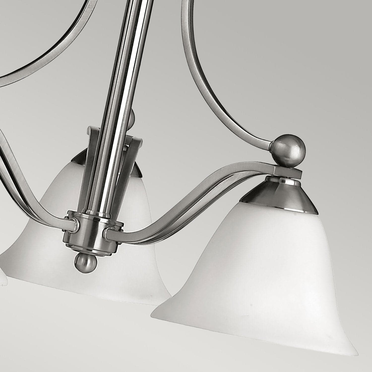 Lampadario Contemporaneo Bolla Acciaio Nichel Spazzolato Vetro 3 Luci E27 in Lampade a sospensione LuceArt - Montecorvino Pugliano, commercioVirtuoso.it