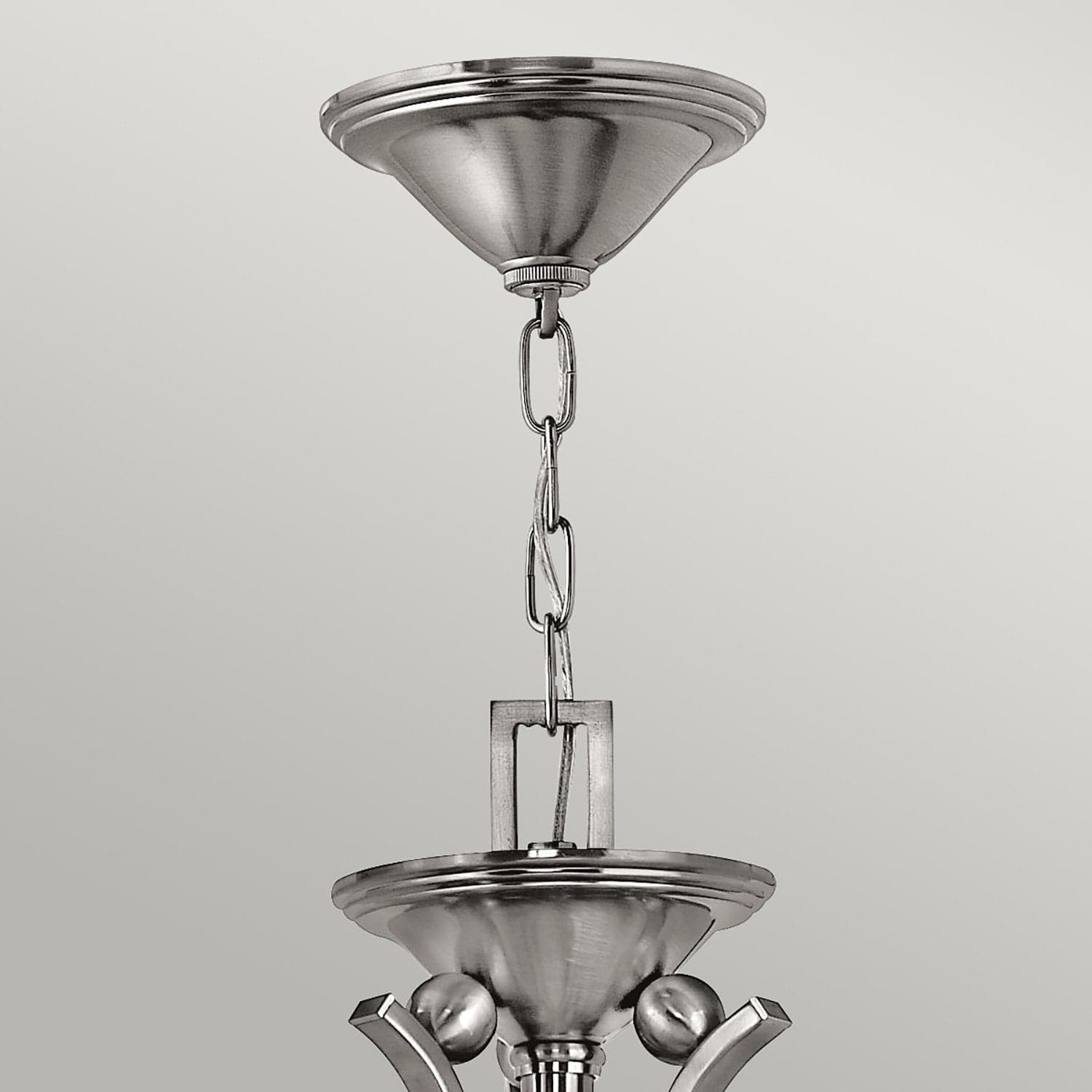 Lampadario Contemporaneo Bolla Acciaio Nichel Spazzolato Vetro 5 Luci E27 in Lampade a sospensione LuceArt - Montecorvino Pugliano, commercioVirtuoso.it