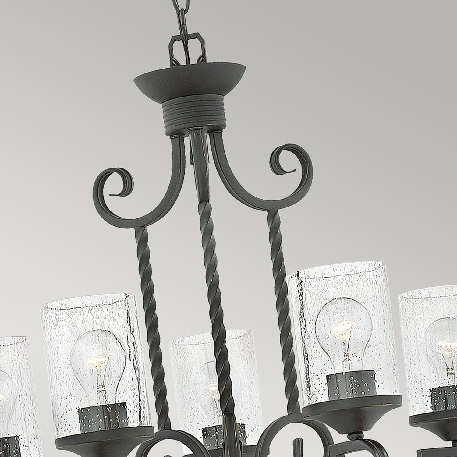 Lampadario Industrial Nordico Casa Alluminio Nero Antico Vetro 5 Luci E27 in Lampadari LuceArt - Montecorvino Pugliano, commercioVirtuoso.it