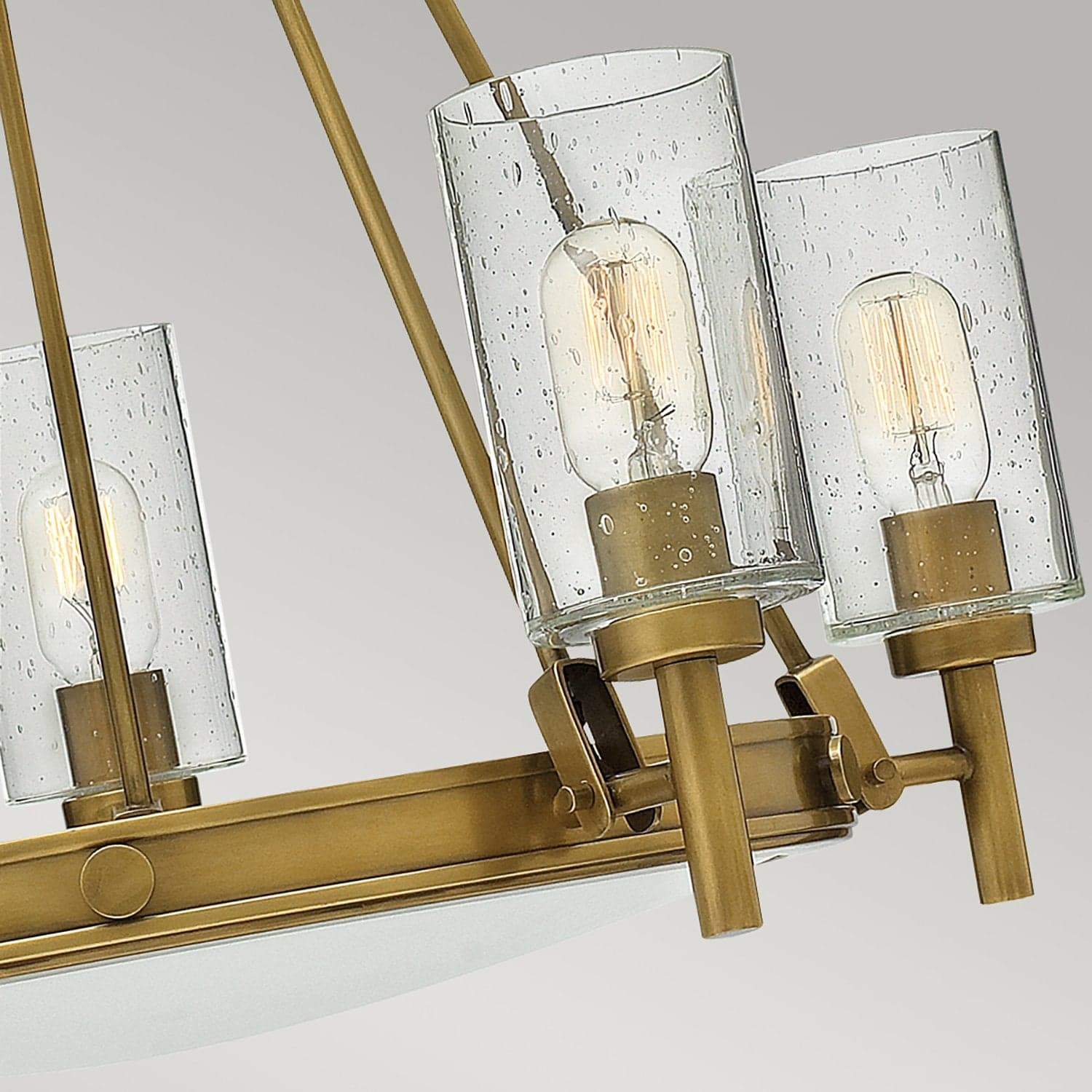 Lampadario Contemporaneo Collier Acciaio Ottone Antico Vetro 5 Luci E27 in Lampade a sospensione LuceArt - Montecorvino Pugliano, commercioVirtuoso.it