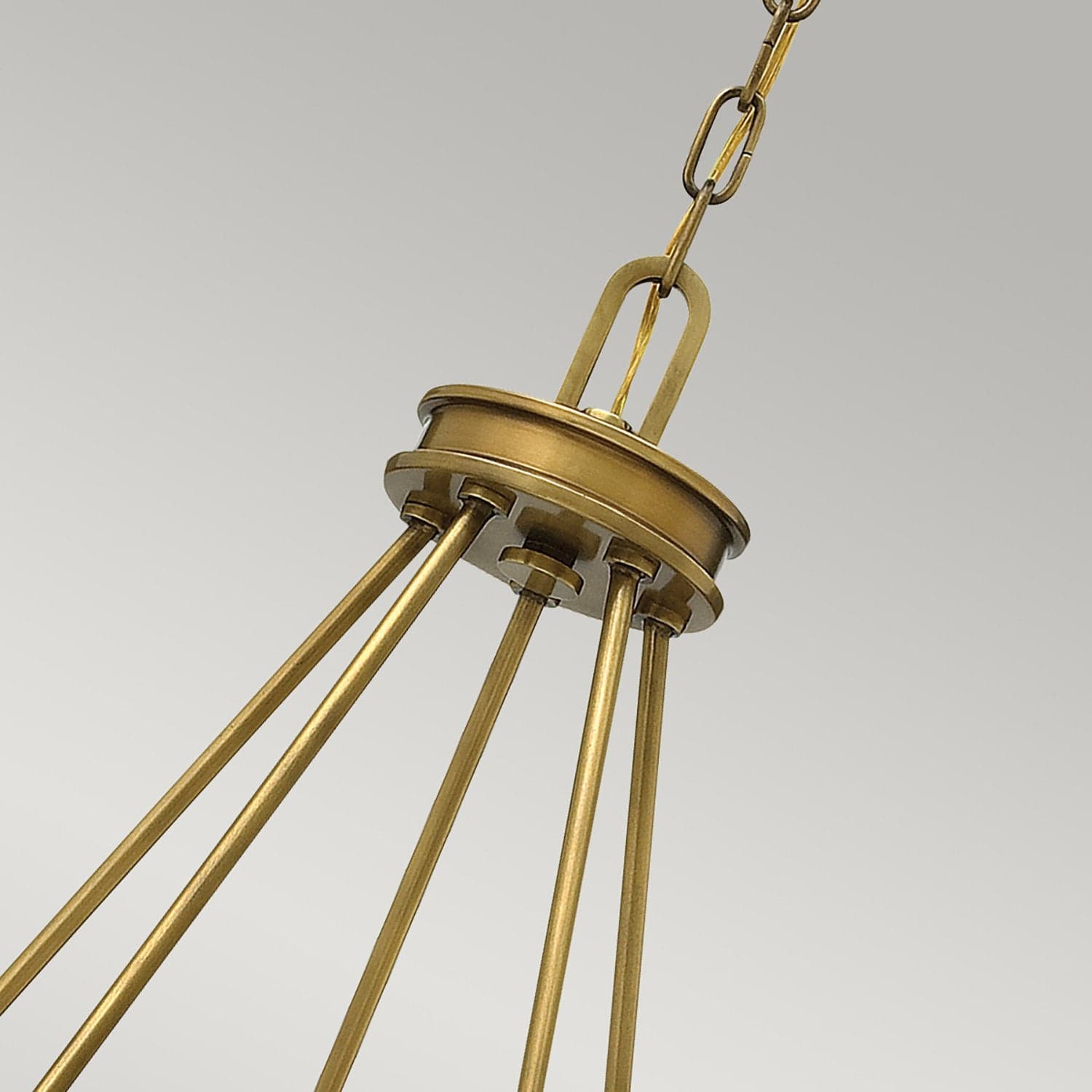Lampadario Contemporaneo Collier Acciaio Ottone Antico Vetro 5 Luci E27 in Lampade a sospensione LuceArt - Montecorvino Pugliano, commercioVirtuoso.it