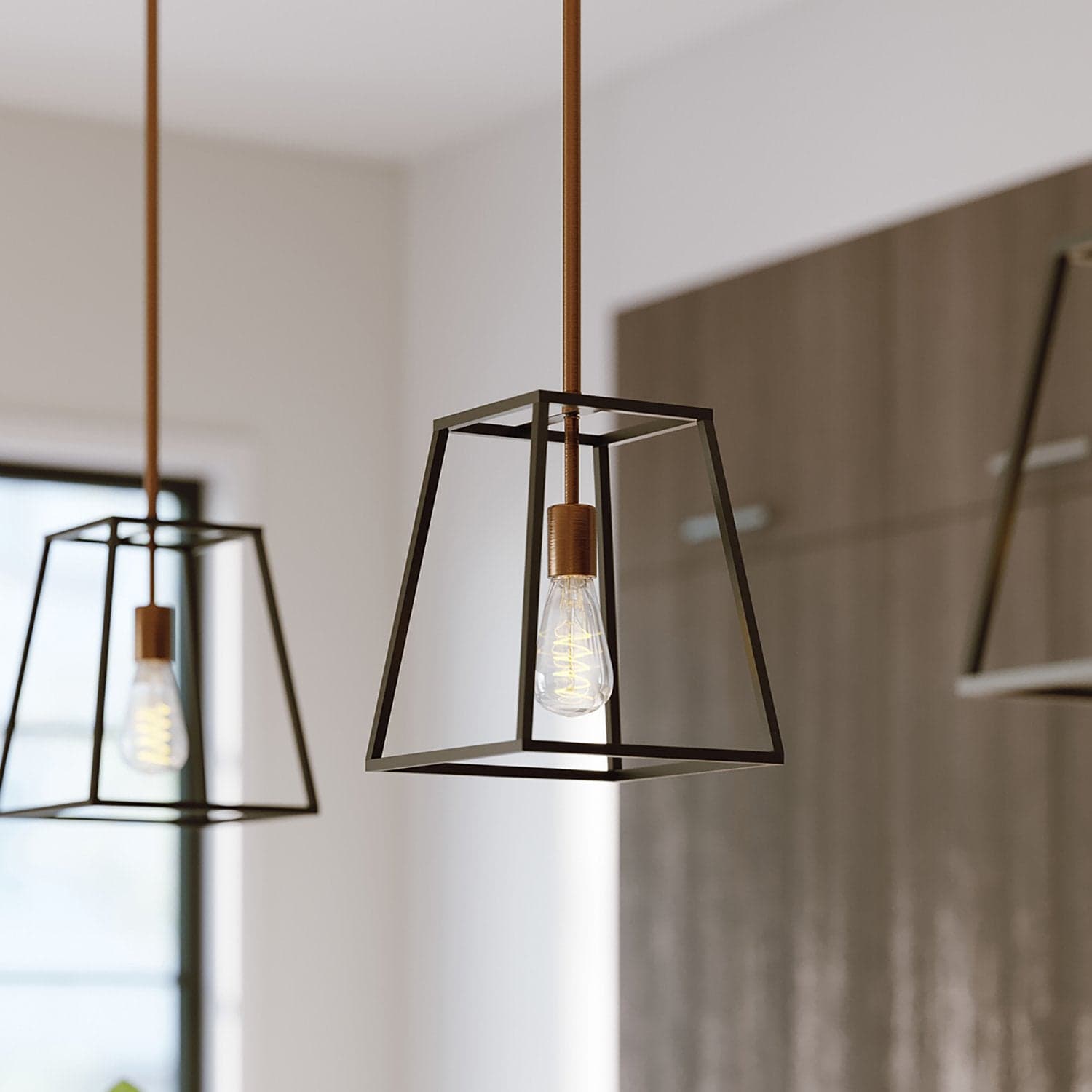 Sospensione Contemporanea Fu Lighton Acciaio Bronzo Ottone 1 Luce E27 in Lampade a sospensione LuceArt - Montecorvino Pugliano, commercioVirtuoso.it