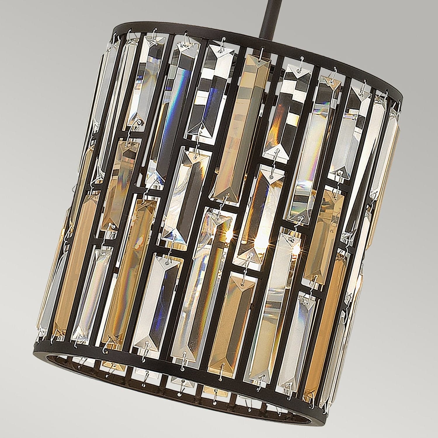 Sospensione Contemporanea Gemma Acciaio Bronzo Vintage Cristallo 1 Luce E27 in Lampade a sospensione LuceArt - Montecorvino Pugliano, commercioVirtuoso.it