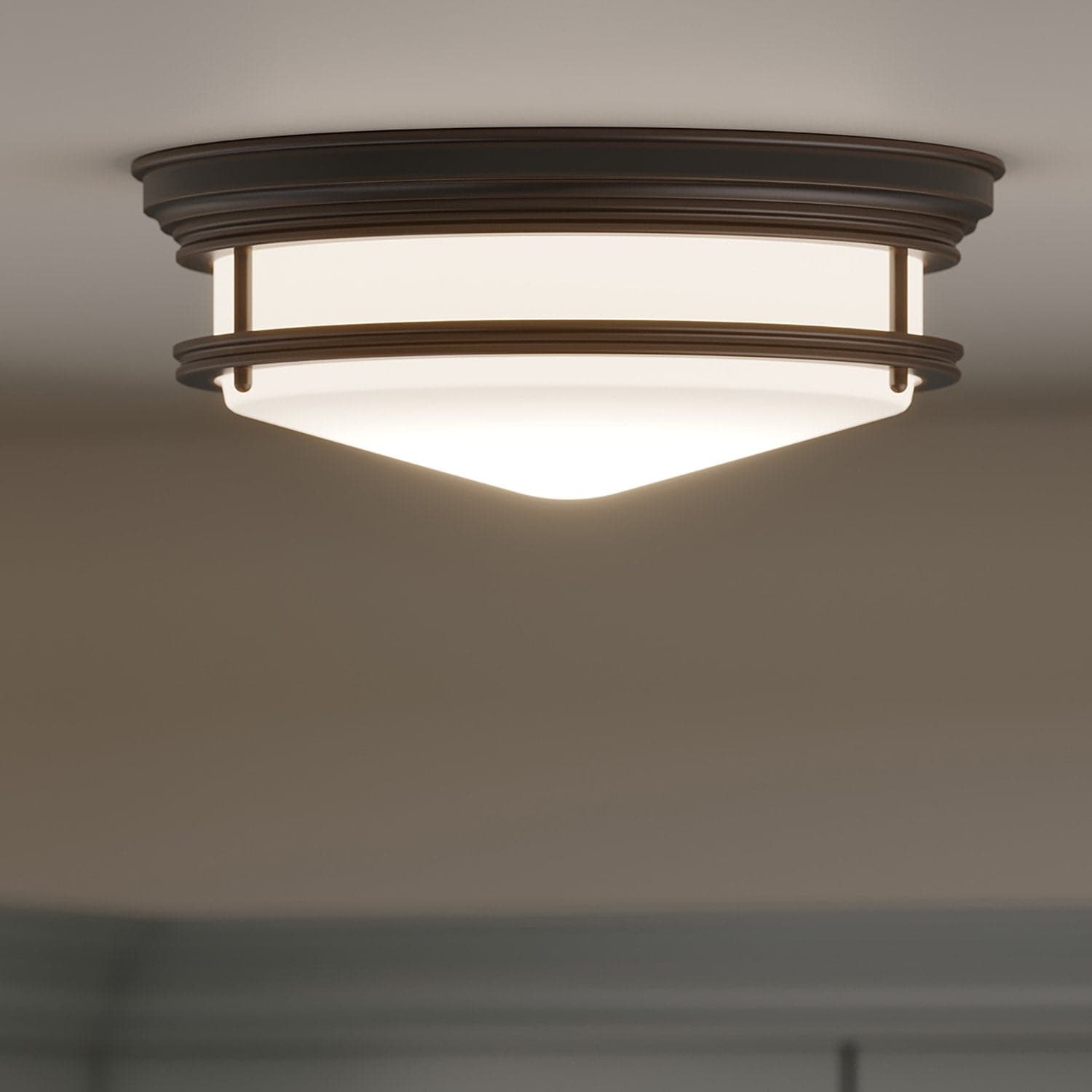 Plafoniera Contemporanea Hadley Acciaio Bronzo Vetro 3 Luci E27 in Plafoniere LuceArt - Montecorvino Pugliano, commercioVirtuoso.it