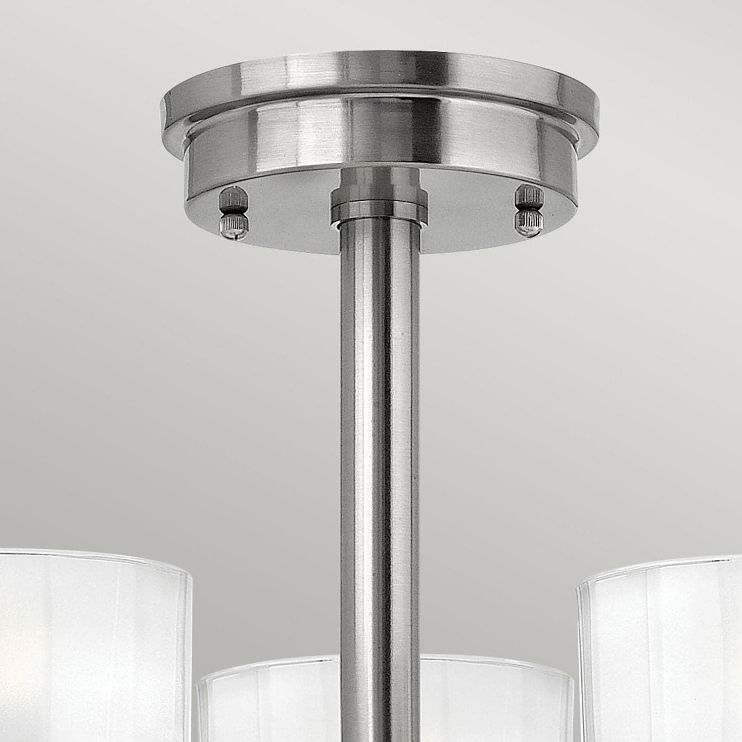Lampadario Contemporaneo Meridian Acciaio Nichel Spazzolato Vetro 3 G9 3 Led in Lampade a sospensione LuceArt - Montecorvino Pugliano, commercioVirtuoso.it