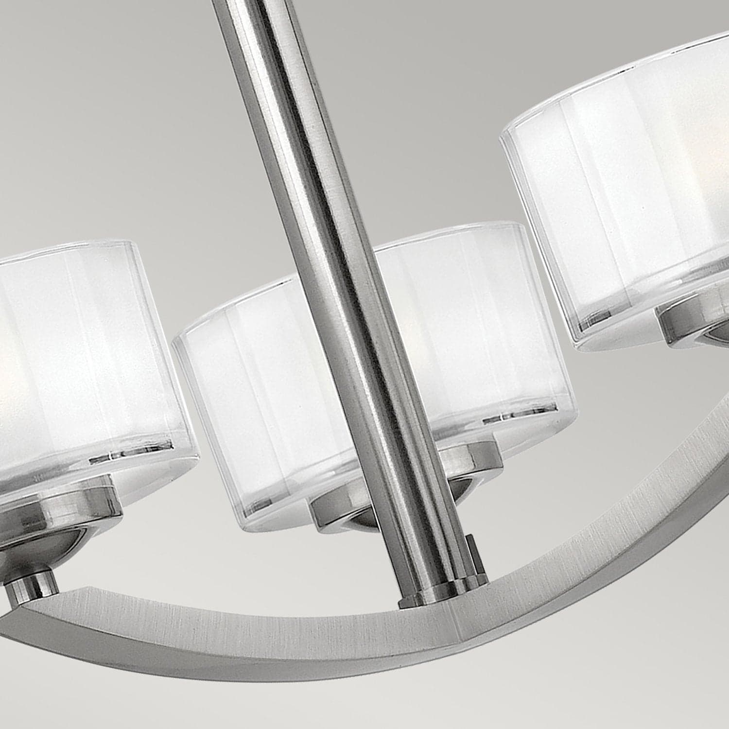 Lampadario Contemporaneo Meridian Acciaio Nichel Spazzolato Vetro 3 G9 3 Led in Lampade a sospensione LuceArt - Montecorvino Pugliano, commercioVirtuoso.it