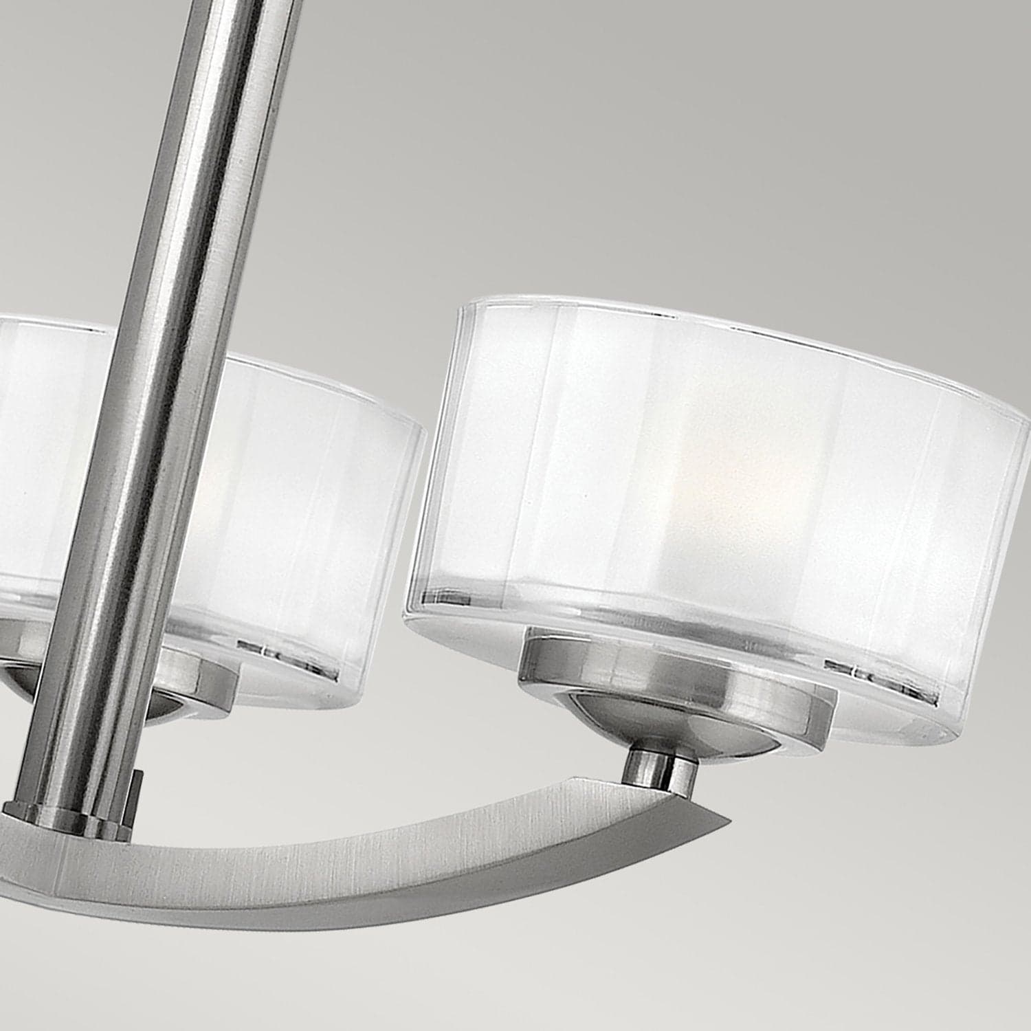 Lampadario Contemporaneo Meridian Acciaio Nichel Spazzolato Vetro 3 G9 3 Led in Lampade a sospensione LuceArt - Montecorvino Pugliano, commercioVirtuoso.it