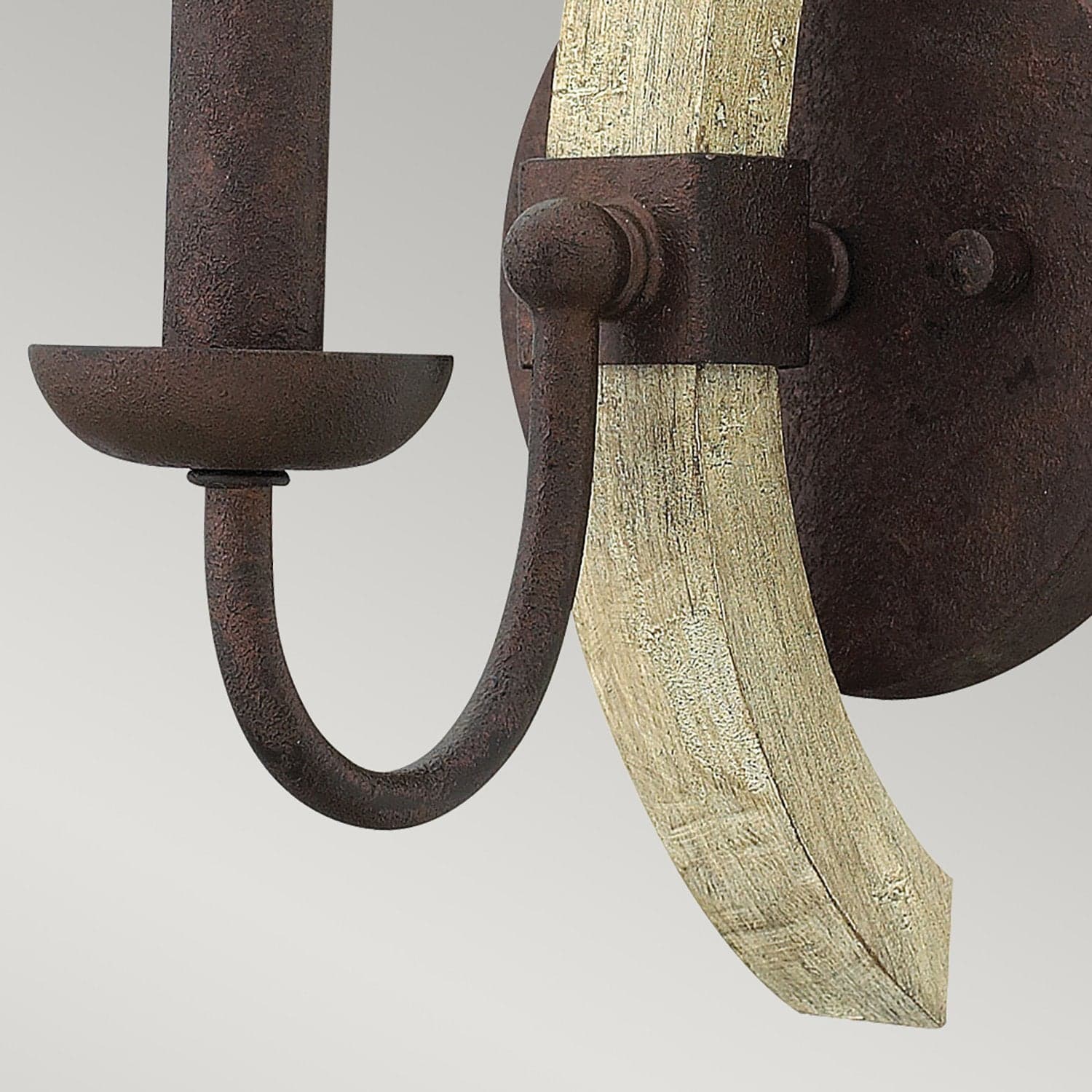 Applique Industrial Nordico Middlefield Acciaio Ferro Ruggine Legno 1 Luce E14 in Applique LuceArt - Montecorvino Pugliano, commercioVirtuoso.it