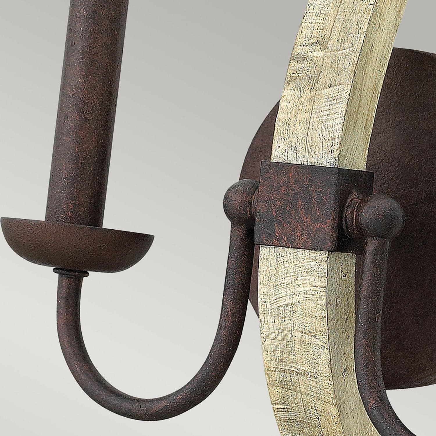 Applique Industrial Nordico Middlefield Acciaio Ferro Ruggine Legno 2 Luci E14 in Applique LuceArt - Montecorvino Pugliano, commercioVirtuoso.it