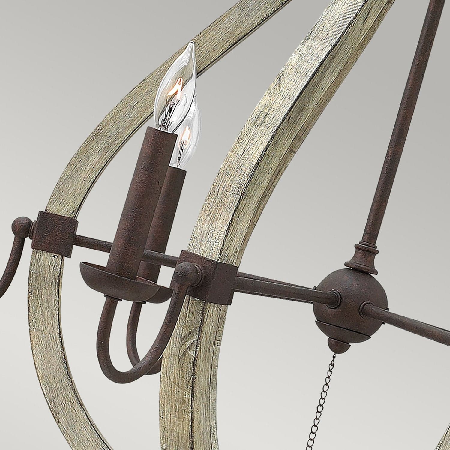 Lampadario Industrial Nordico Middlefield Acciaio Ferro Ruggine Legno 6 Luci E14 in Lampade a sospensione LuceArt - Montecorvino Pugliano, commercioVirtuoso.it