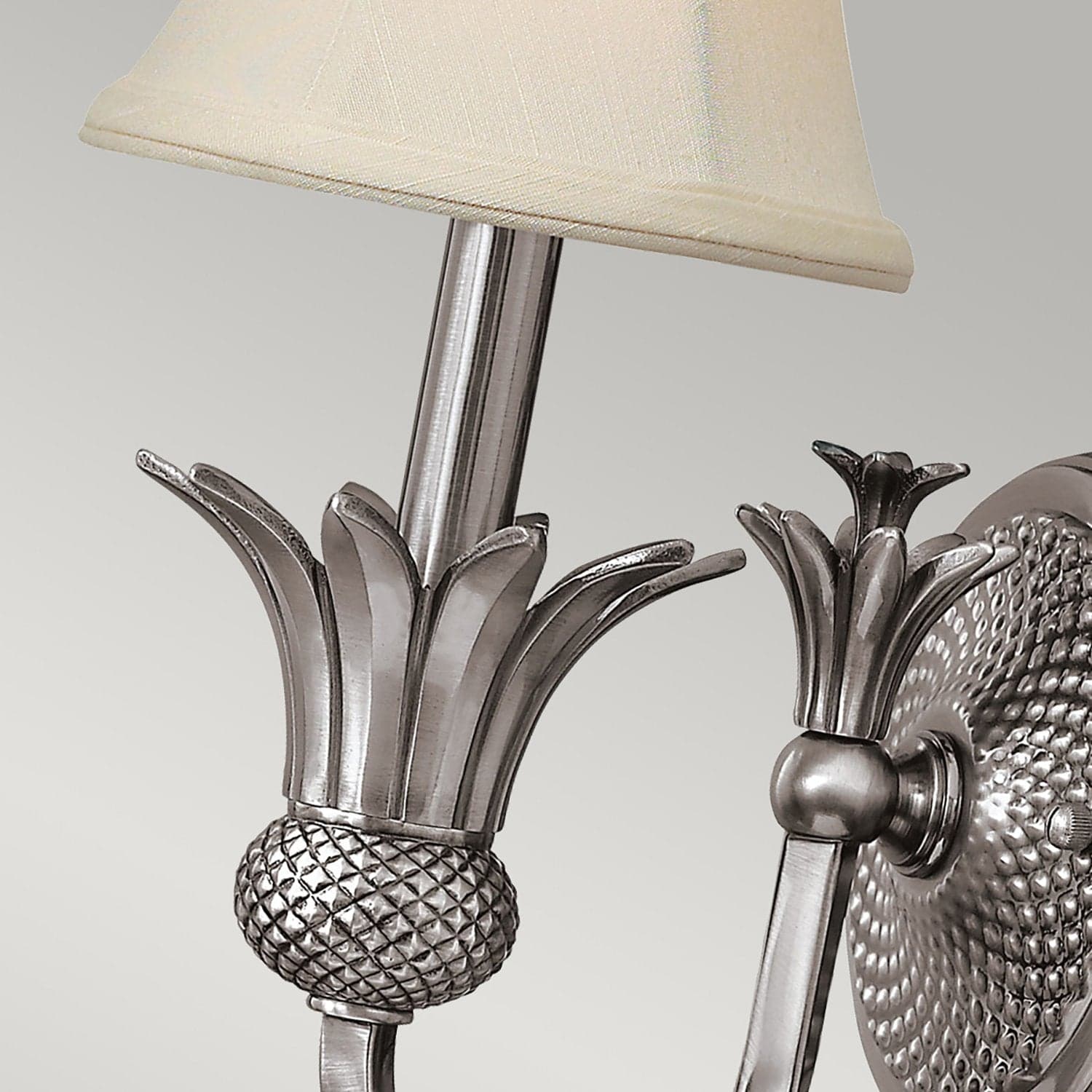Applique Contemporanea Plantation Acciaio Nichel Antico Tessuto 1 Luce E14 in Applique LuceArt - Montecorvino Pugliano, commercioVirtuoso.it