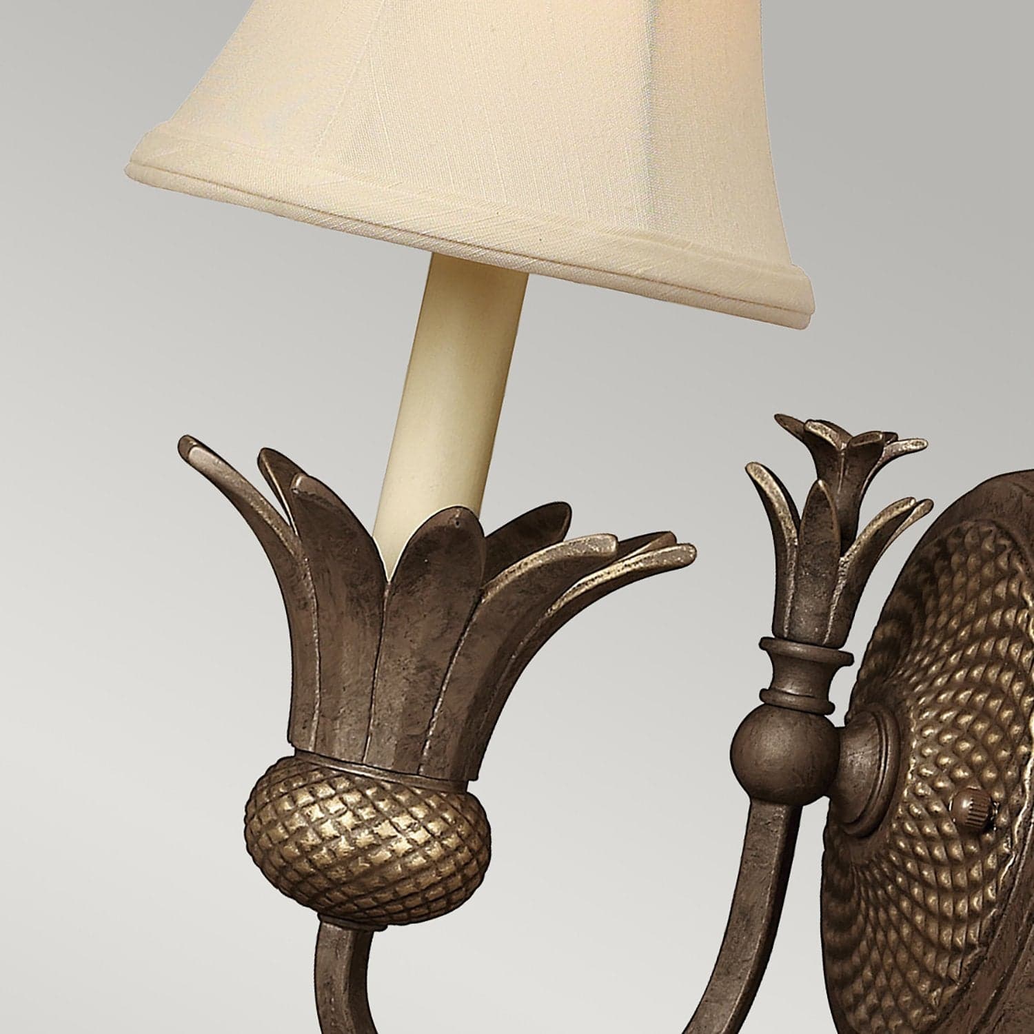 Applique Contemporanea Plantation Acciaio Bronzo Perlato Tessuto 1 Luce E14 in Applique LuceArt - Montecorvino Pugliano, commercioVirtuoso.it