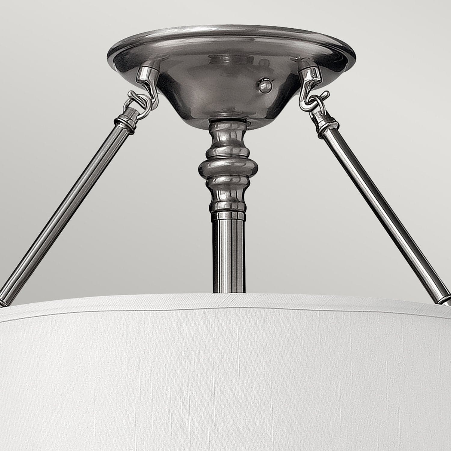 Lampadario Classico Sussex Acciaio Nichel Spazzolato Tessuto 3 Luci E27 in Lampade a sospensione LuceArt - Montecorvino Pugliano, commercioVirtuoso.it