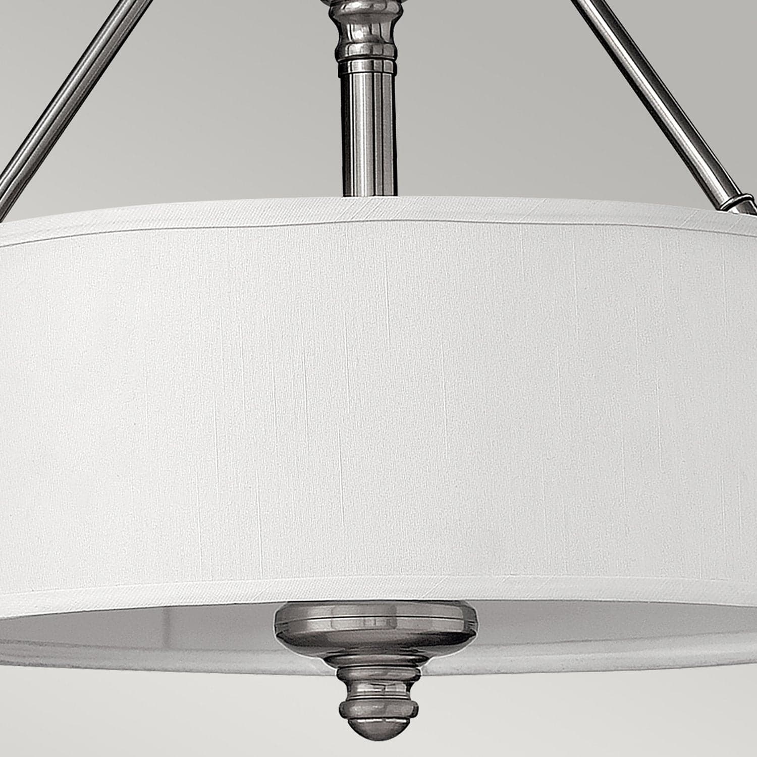 Lampadario Classico Sussex Acciaio Nichel Spazzolato Tessuto 3 Luci E27 in Lampade a sospensione LuceArt - Montecorvino Pugliano, commercioVirtuoso.it