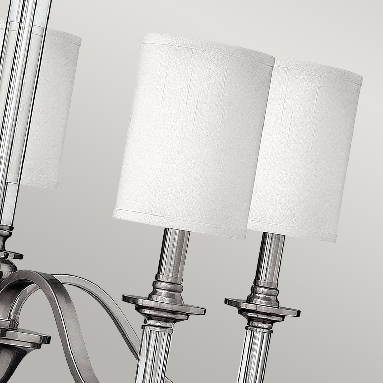 Lampadario Classico Sussex Acciaio Nichel Spazzolato Tessuto 5 Luci E14 in Lampadari LuceArt - Montecorvino Pugliano, commercioVirtuoso.it