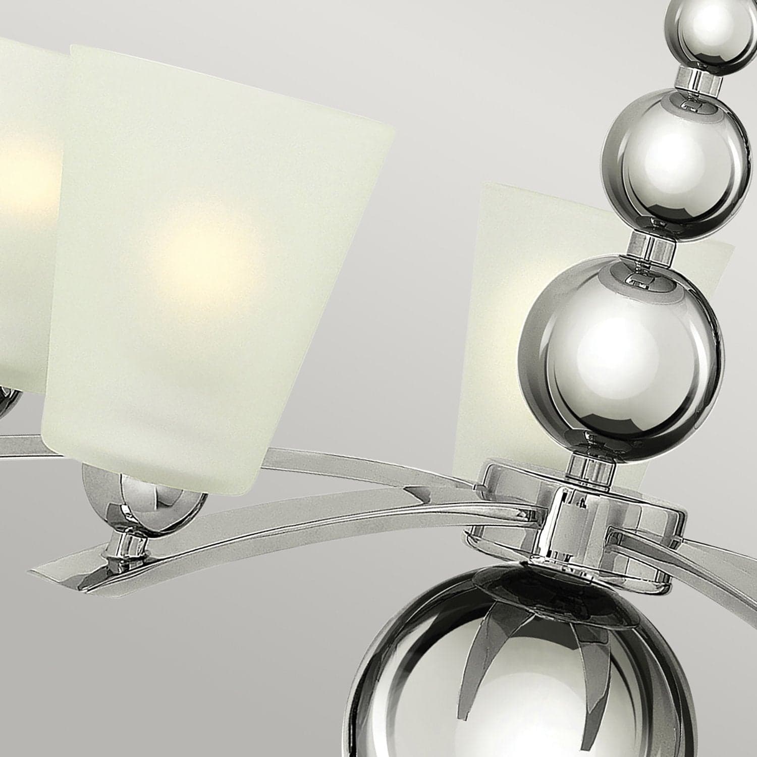 Lampadario Contemporaneo Zelda Acciaio Nichel Lucido Vetro 5 Luci E27 in Lampadari LuceArt - Montecorvino Pugliano, commercioVirtuoso.it