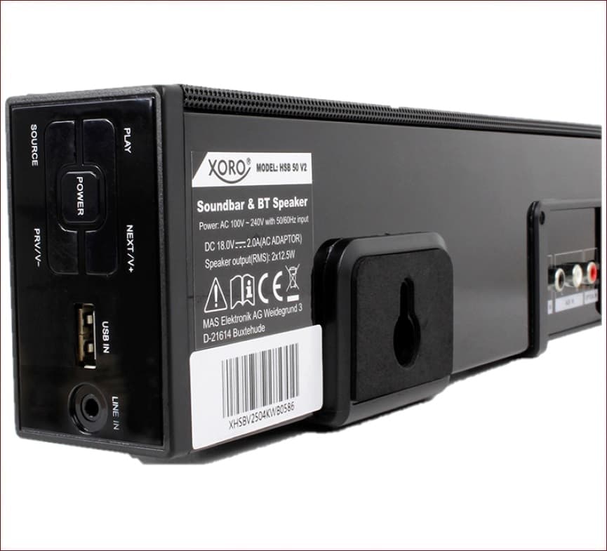 Soundbar XORO HSB 50 V2 da 25 Watt con S/PDIF Bluetooth USB e Telecomando in Soundbar DFP Elettronica Store - Scafati, commercioVirtuoso.it