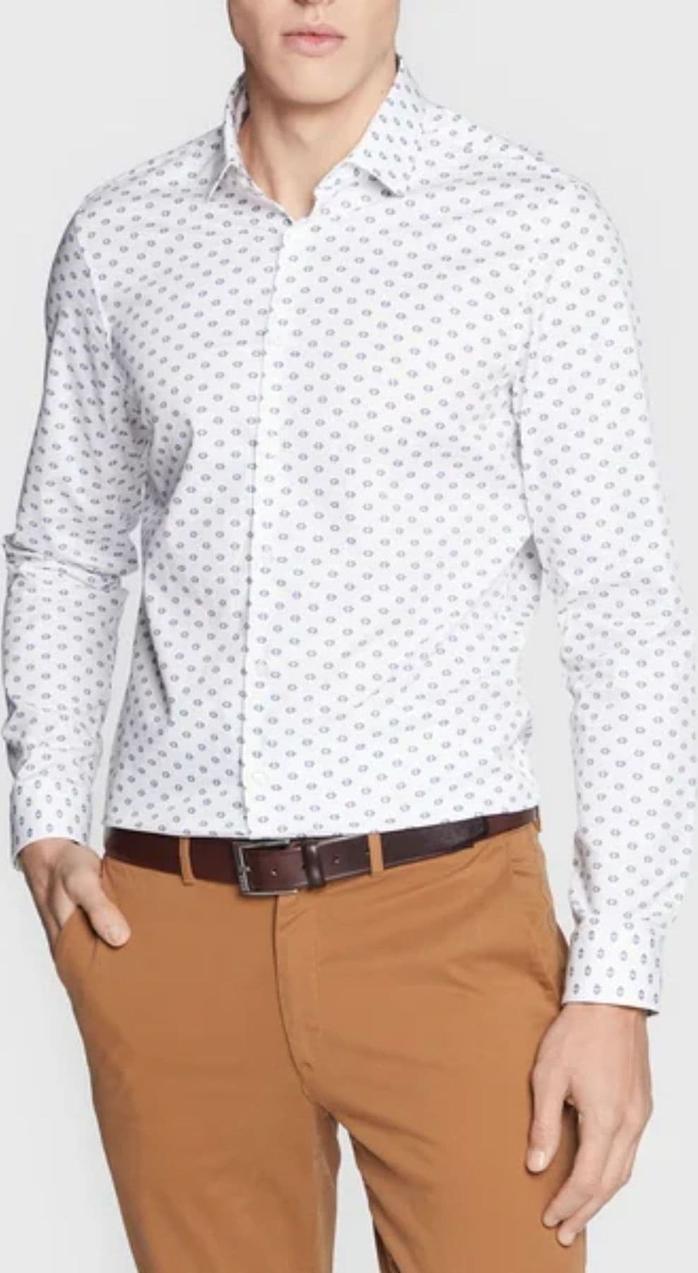 calvin klein Camicie CK LOGO PRINT SLIM SHIRT da uomo in Camicie casual Drestige - Casamassima, commercioVirtuoso.it