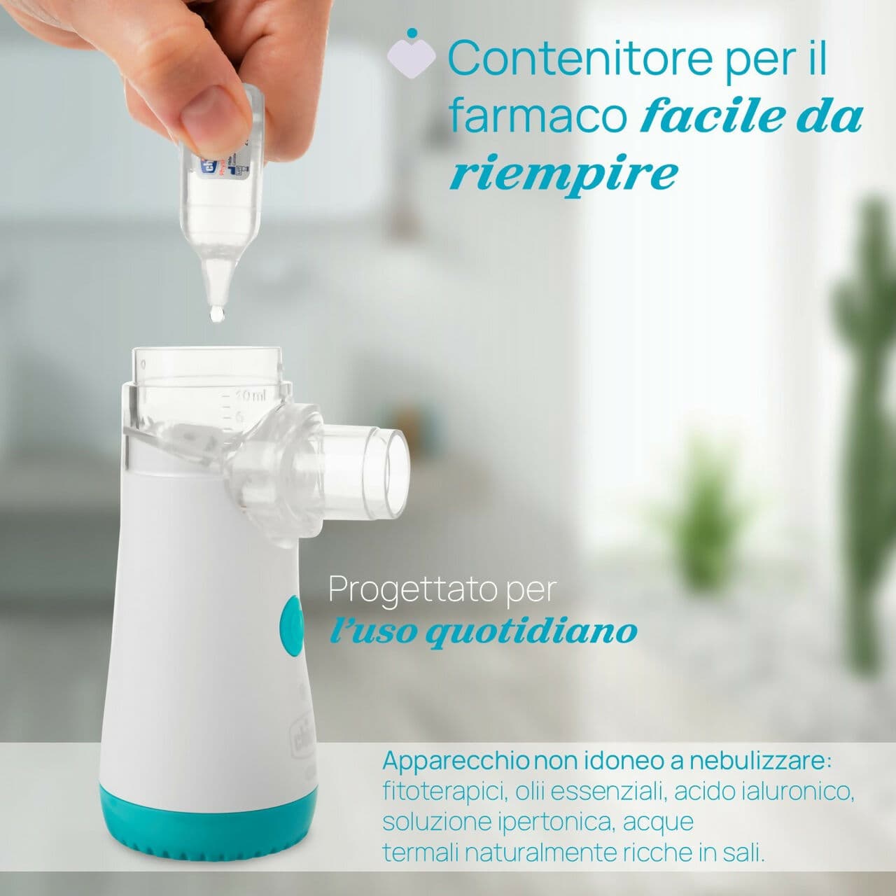 CHICCO Aerosol Easy Breath Go+ , aerosol mesh con membrana sostituibile , Portatile, Compatto e Leggero, Nebulizzatore Silenzioso, Adatto per Bambini e Adulti, dura nel tempo in Inalatori e aerosol elettrici Sanitaria Gioia del Bimbo - Villa San Giovanni, commercioVirtuoso.it