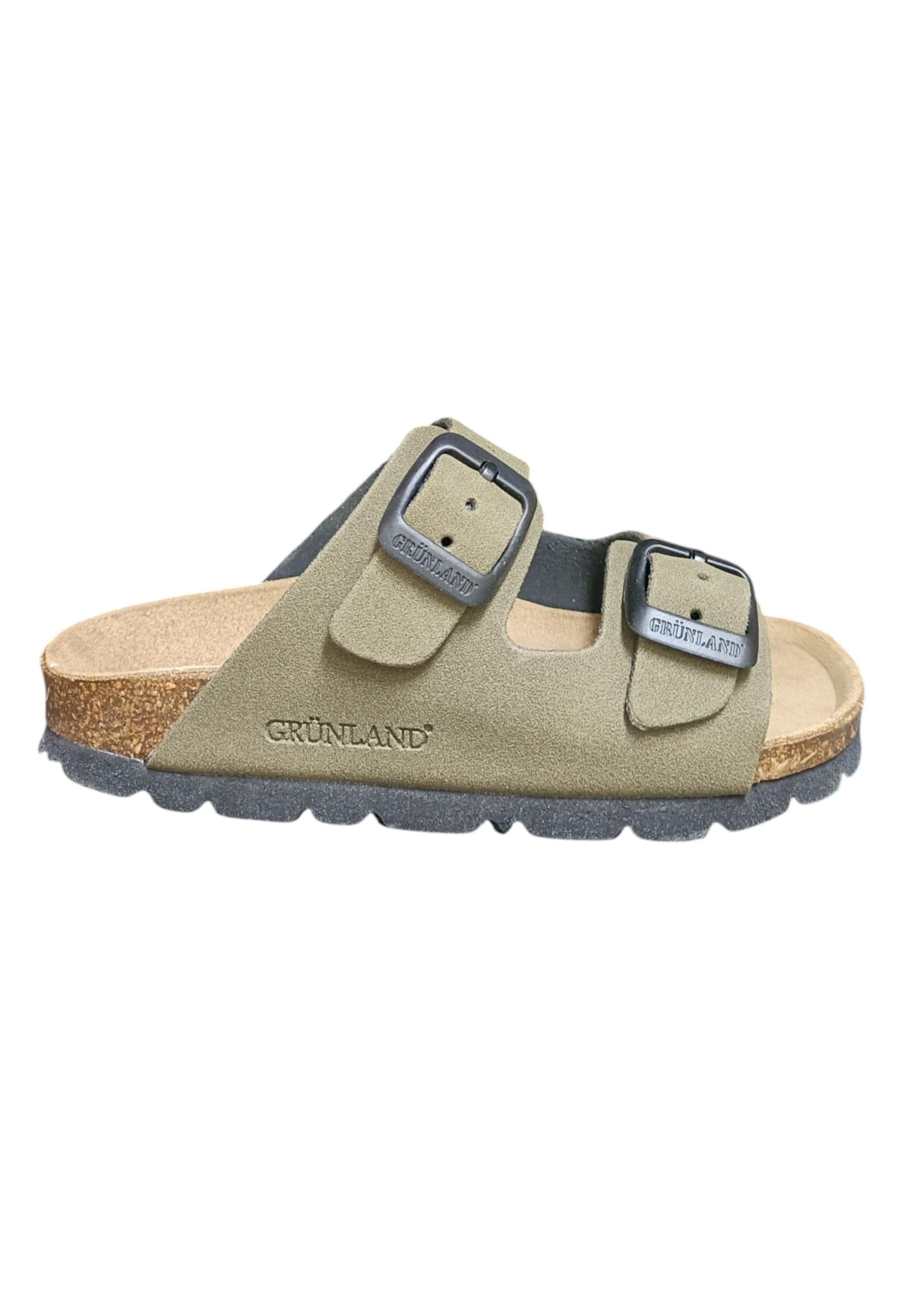 Scarpe ciabatta Bambini e ragazzi Grunland Junior 0714  OLIVA fibia - 6