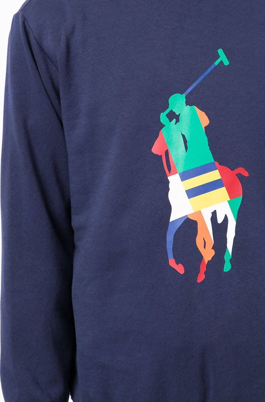 Ralph Lauren Maglione Blu Girocollo Stampa Big Pony Multicolor Felpa Senza Cappuccio Polsini e Fondo a Coste Polo in Felpe senza cappuccio Euforia - Bronte, commercioVirtuoso.it