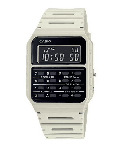 Orologio Casio unisex CA-53WF-8B, bianco, nero con cinturino in resina, movimento al quarzo, impermeabile