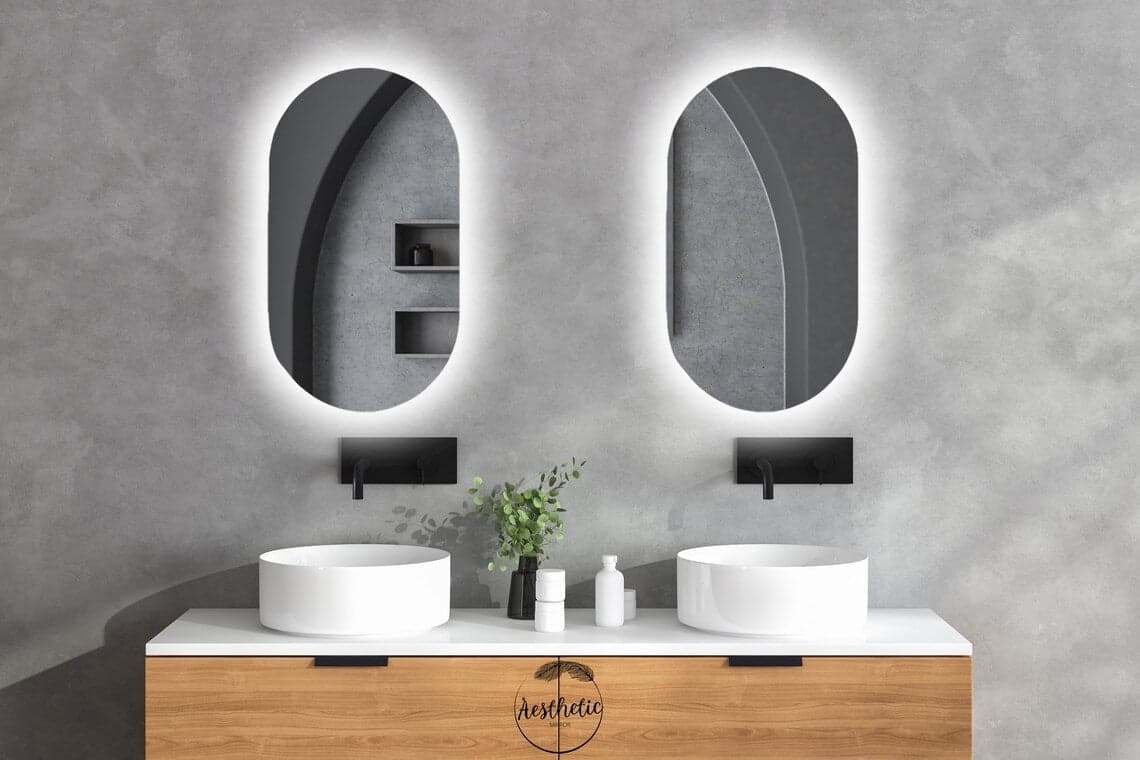 Specchio retroilluminato rettangolare da bagno a LED prodotto Artigianale "Made in Italy" in Specchi da parete Decor Space - Altamura, commercioVirtuoso.it