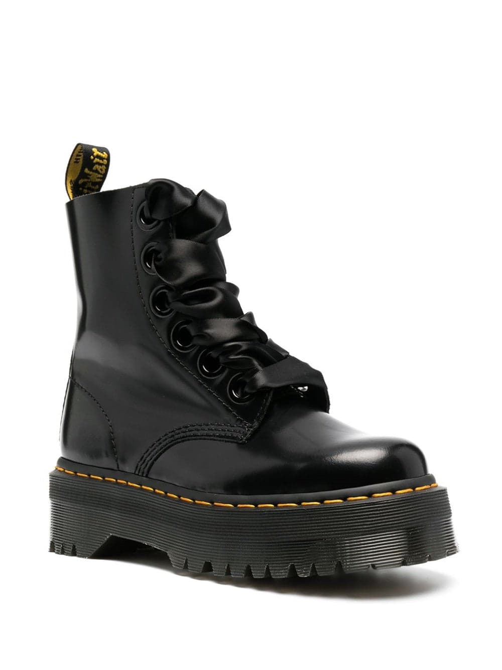 DR. MARTENS Anfibi Molly in pelle con lacci in raso da donna in Stivali Drestige - Casamassima, commercioVirtuoso.it