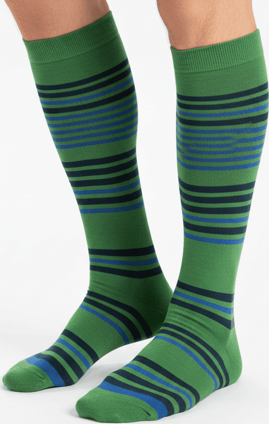 Calze Lunghe Uomo Gallo - Righe Verde Multicolor in Calze Couture - Sestu, commercioVirtuoso.it