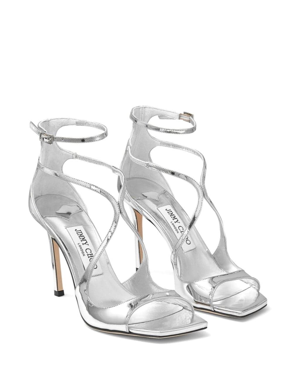 Jimmy Choo Sandali in pelle effetto metallizzato liquido argento da donna in Sandali moda Drestige - Casamassima, commercioVirtuoso.it
