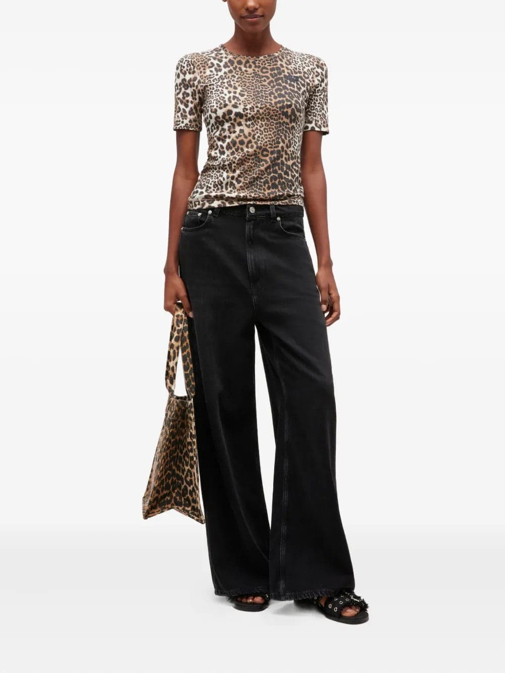GANNI <h4> - T-Shirt con Stampa Animalier</h4> da donna in T-shirt Drestige - Casamassima, commercioVirtuoso.it