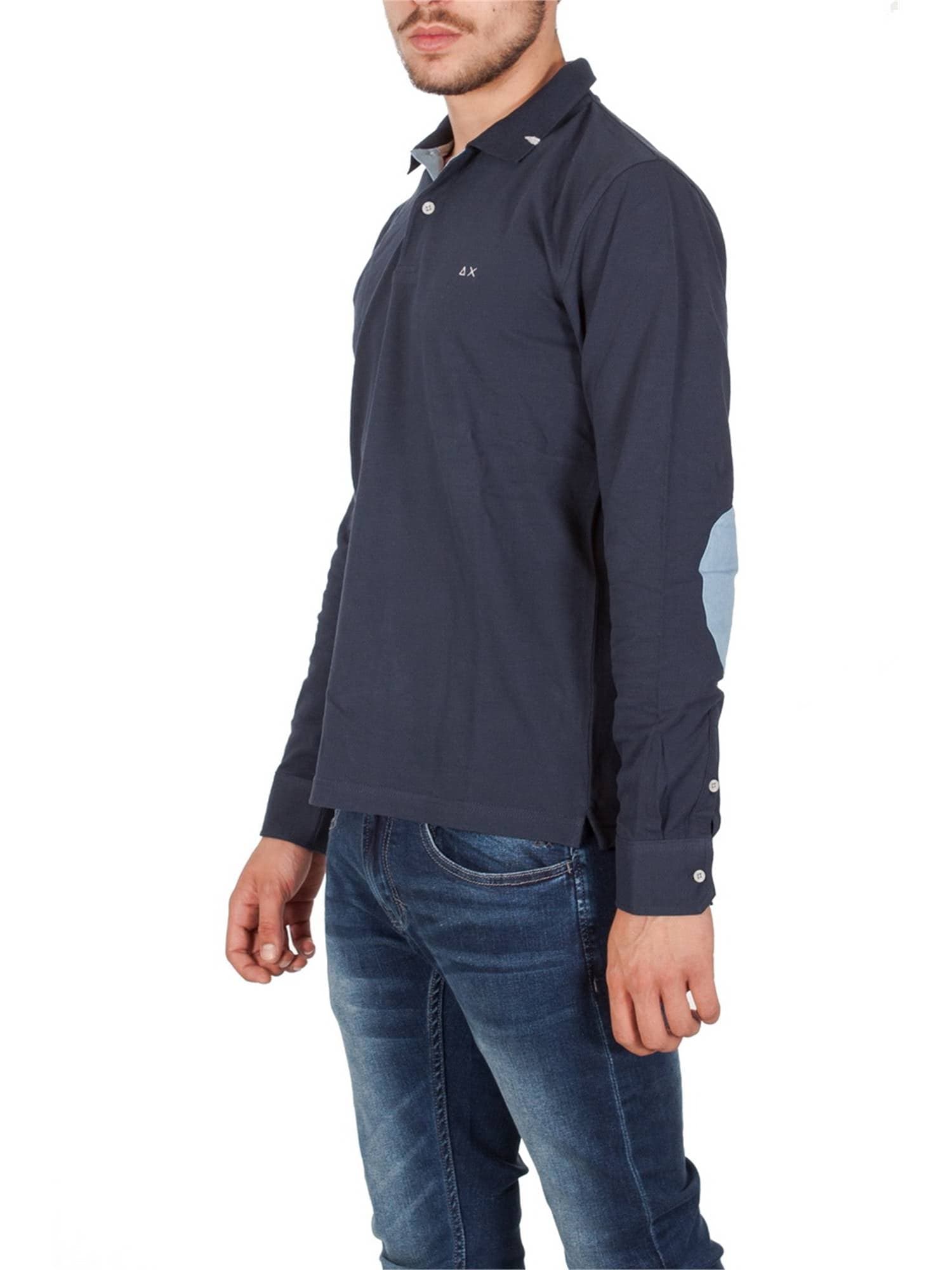 SUN68 Sun68 - Polo M/l Toppa Denim 26110 07 NAVY da uomo in Polo Drestige - Casamassima, commercioVirtuoso.it