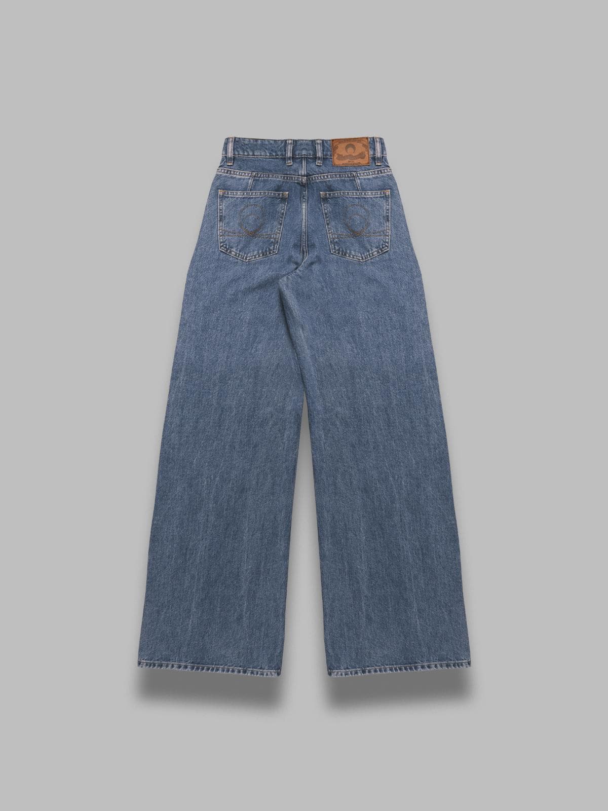 MARINE SERRE moon laser blue wash denim high waist flare jeans da donna in Jeans Drestige - Casamassima, commercioVirtuoso.it