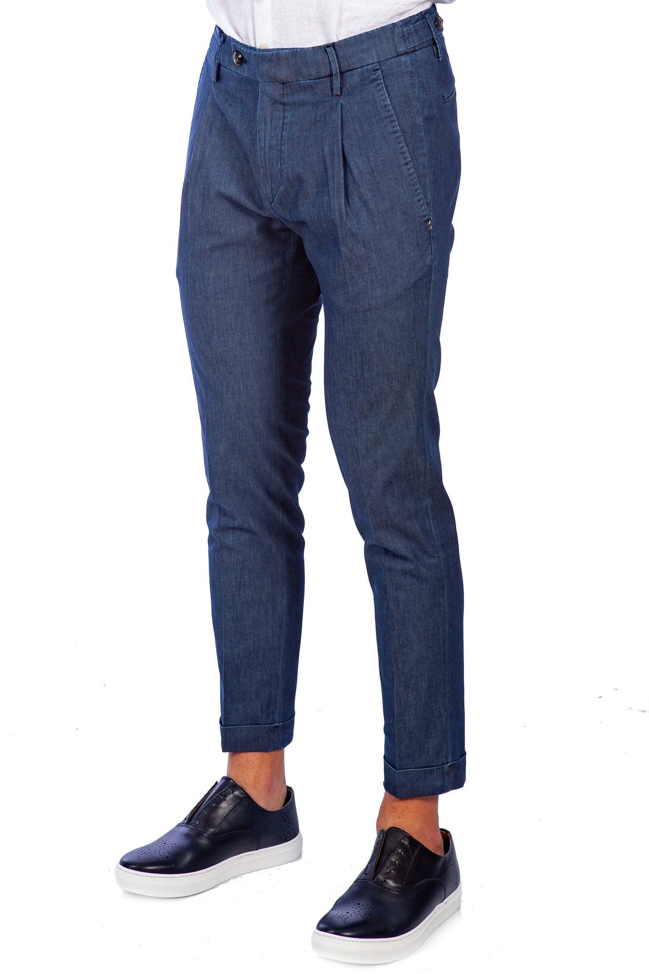 MICHAEL COAL Michael Coal - Pantalone Capri Con Pences Effet Denim FREDERICK 1107 W298 da uomo in Pantaloni Drestige - Casamassima, commercioVirtuoso.it
