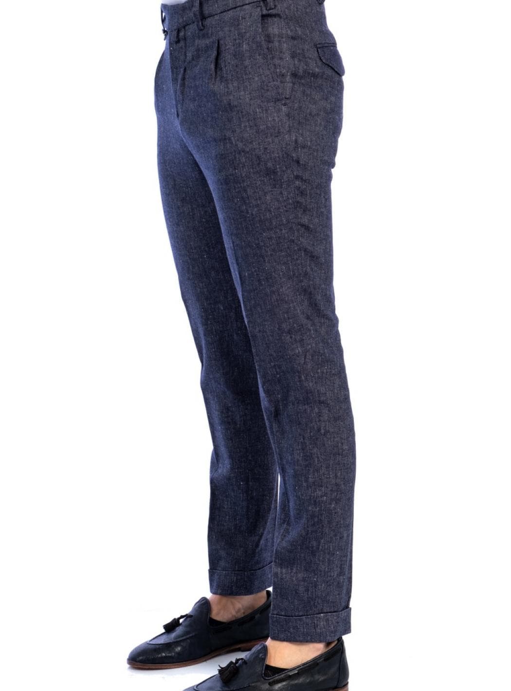 BARBATI Barbati - Lino Effetto Denim; 1 Pence + Cinturino Con Fibia DODO/LC 581 01 BLU da uomo in Cinturini Drestige - Casamassima, commercioVirtuoso.it