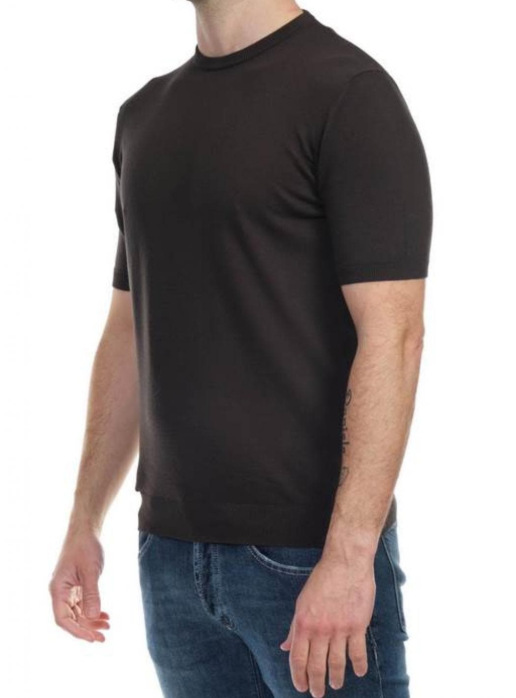 ALPHA STUDIO Alpha Studio - Giro Mezza Manica Cotton Crepe AU4020CS 1027 CAFFE da uomo in T-shirt Drestige - Casamassima, commercioVirtuoso.it