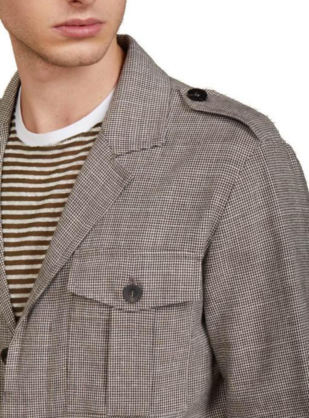 OUTFIT Outfit - Overshirt Militare Piede De Poul Bianco E Moro OF1S2S1J007/434 MORO da uomo in Camicie casual Drestige - Casamassima, commercioVirtuoso.it