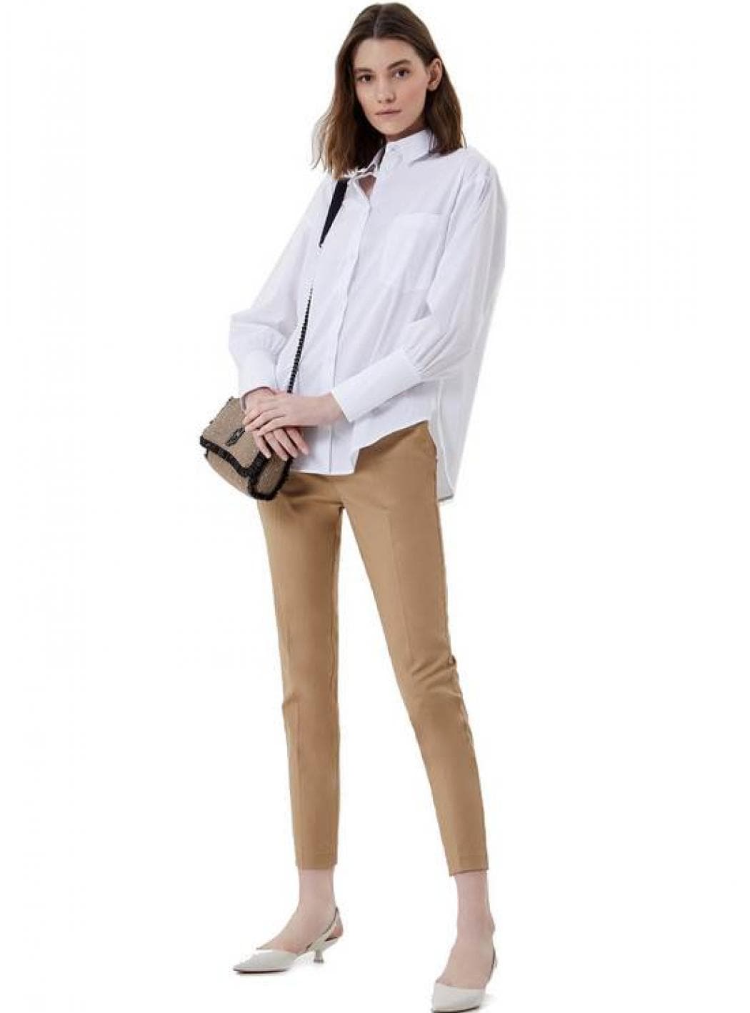 LIU JO Liu Jo - Pantalone Sigaretta Cotone Tasche Fibbie Oro CA1005T2398-X0341 da donna in Pantaloni Drestige - Casamassima, commercioVirtuoso.it