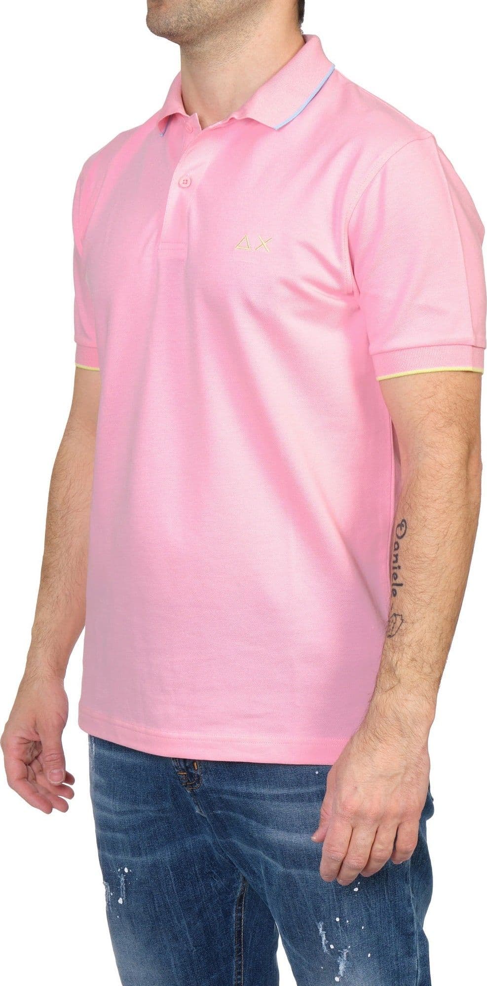 SUN68 Sun68 - Small Stripe Polo Collo Bordino Piccolo Cel A32110/04 ROSA da uomo in Polo Drestige - Casamassima, commercioVirtuoso.it