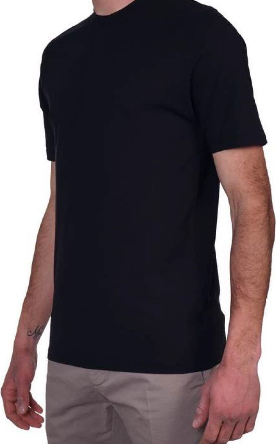 ALPHA STUDIO Alpha Studio - Giro Mezza Manica Cotton Crepe AU6020C 3024 NERO da uomo in T-shirt Drestige - Casamassima, commercioVirtuoso.it