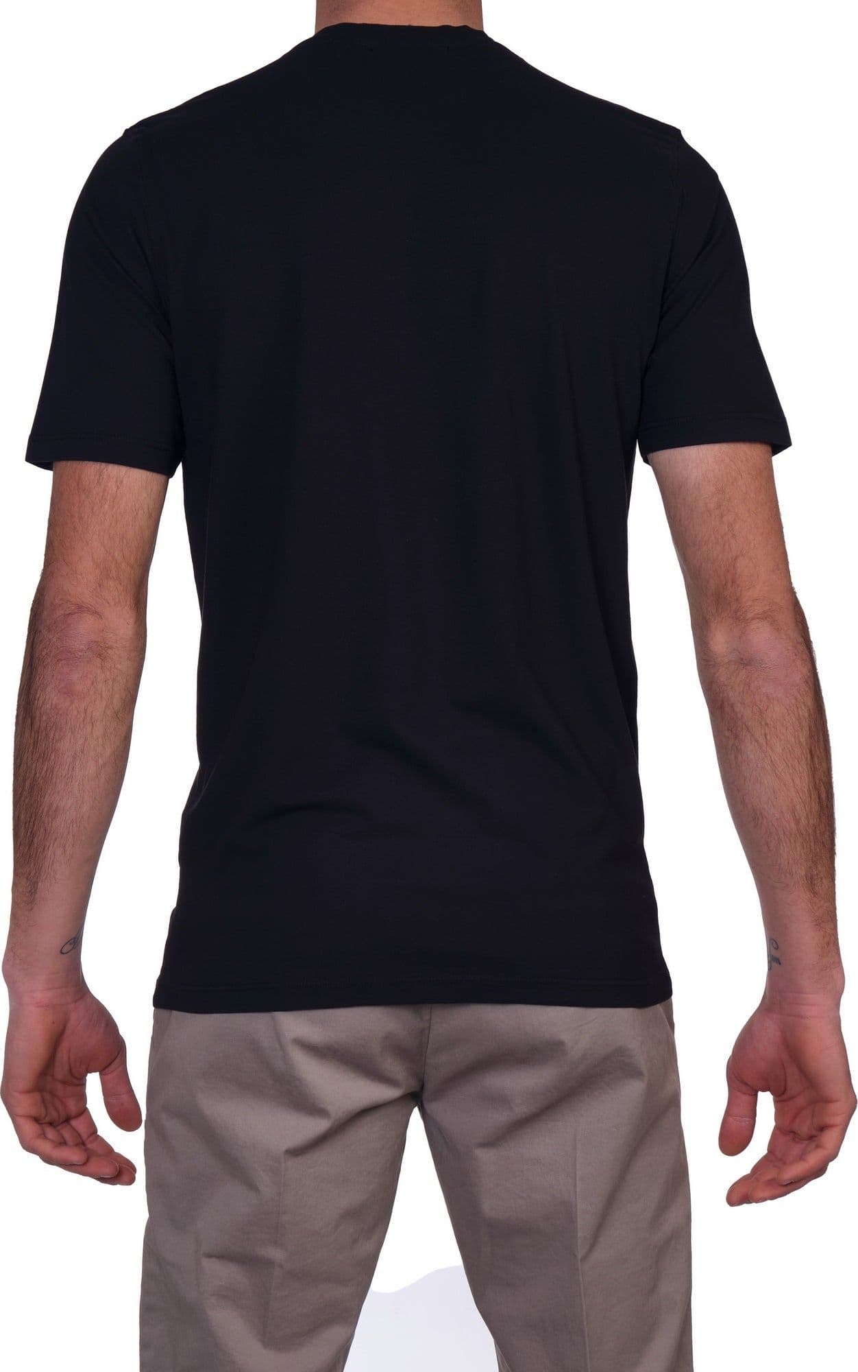 ALPHA STUDIO Alpha Studio - Giro Mezza Manica Cotton Crepe AU6020C 3024 NERO da uomo in T-shirt Drestige - Casamassima, commercioVirtuoso.it