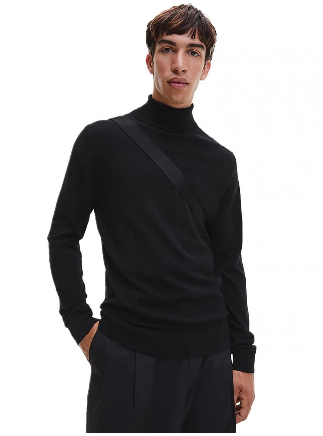 calvin klein Calvin Klein - Dolcevita Superior Wool K10K110420 BEH NER da uomo in Maglioni Drestige - Casamassima, commercioVirtuoso.it