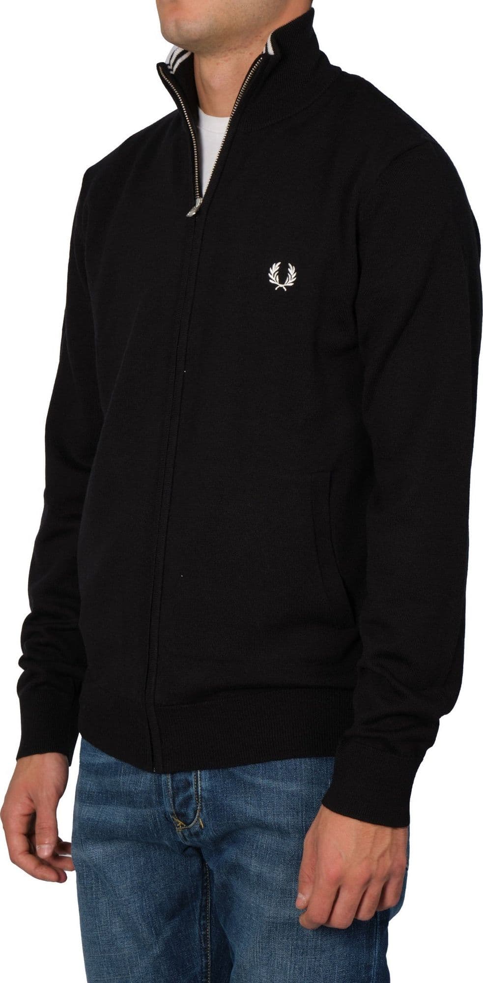 Fred Perry - Cardigan Full Zip K4534 102 NERO da uomo in Maglioni Drestige - Casamassima, commercioVirtuoso.it