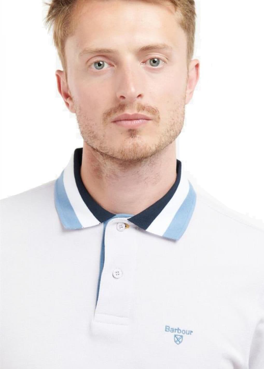 BARBOUR Barbour - Pique Con Collo 3 Colori Blu Bco Azzurro MML1173 PU11 da uomo in Giacche Drestige - Casamassima, commercioVirtuoso.it