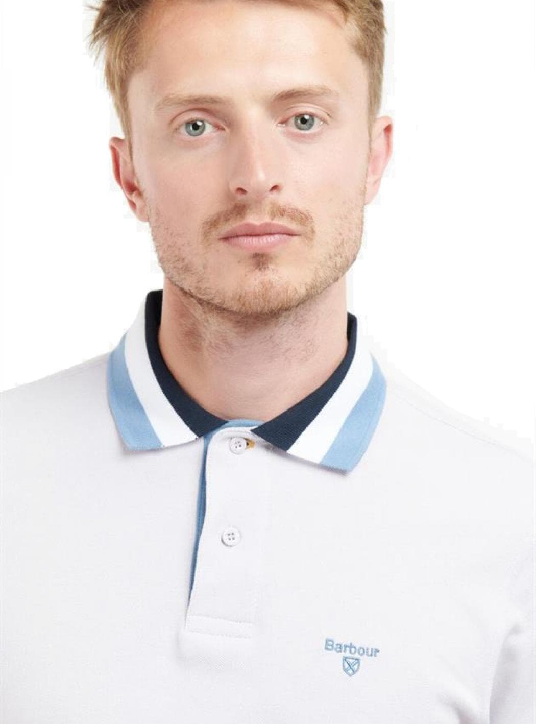 BARBOUR Barbour - Pique Con Collo 3 Colori Blu Bco Azzurro MML1173 PU11 da uomo in Giacche Drestige - Casamassima, commercioVirtuoso.it