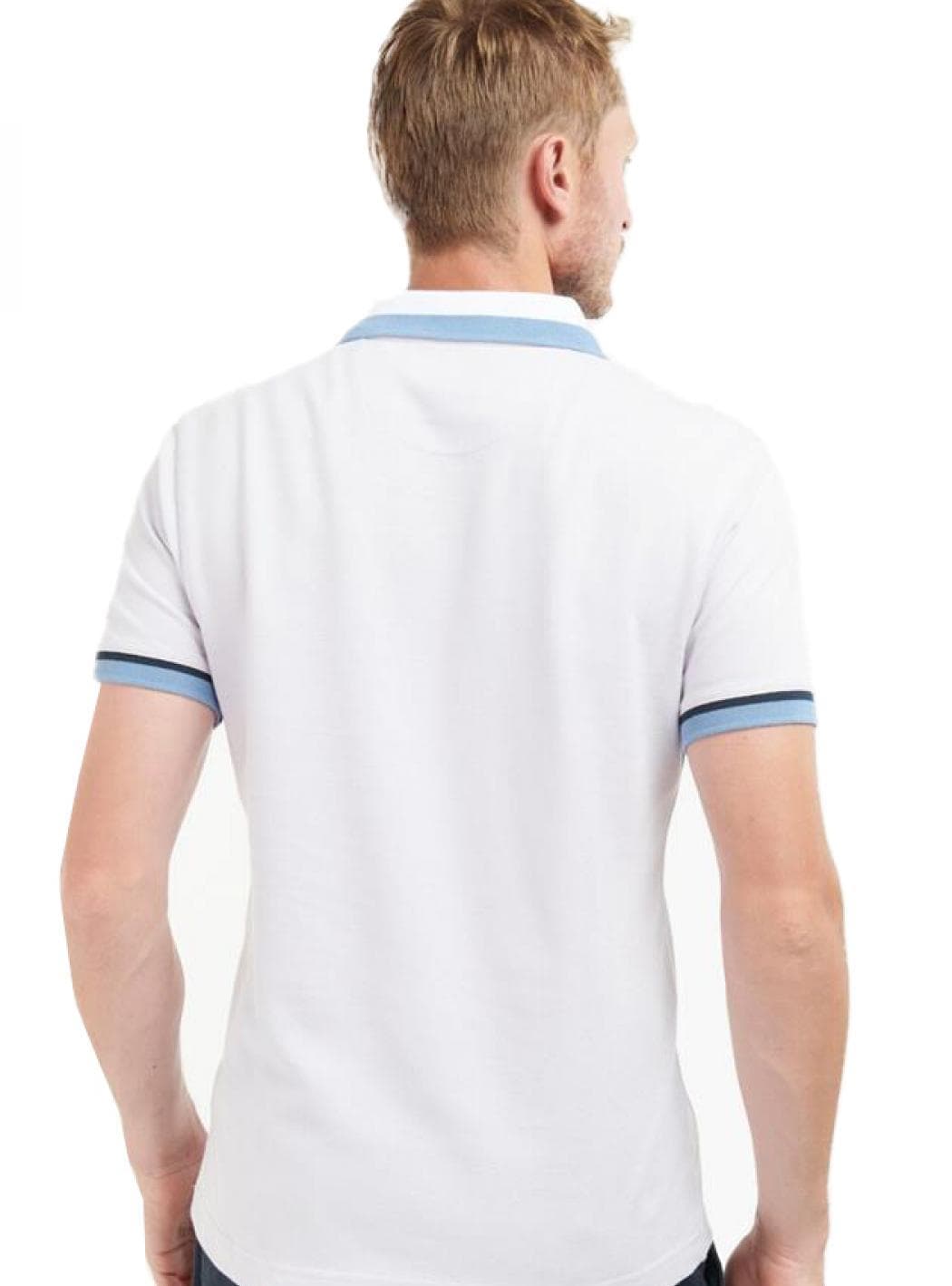 BARBOUR Barbour - Pique Con Collo 3 Colori Blu Bco Azzurro MML1173 PU11 da uomo in Giacche Drestige - Casamassima, commercioVirtuoso.it